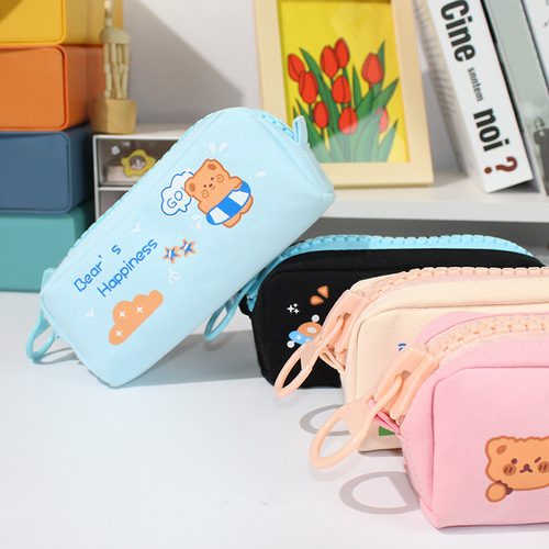 Pencil bag for primary school girls pencil case female Japanese stationery middle school student girl pencil case simple large capacity ins
