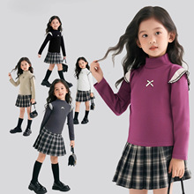 新款女童长袖T恤秋冬女孩韩版儿童打底衫a类保暖德绒百搭上衣批发