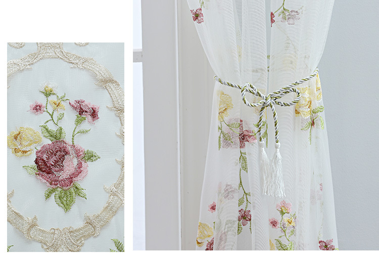 Fertiger amerikanischer bestickter Vorhang, halbverdunkelnd, für Wohnzimmer/Schlafzimmer/durch die Gardinenstange_voghion.com