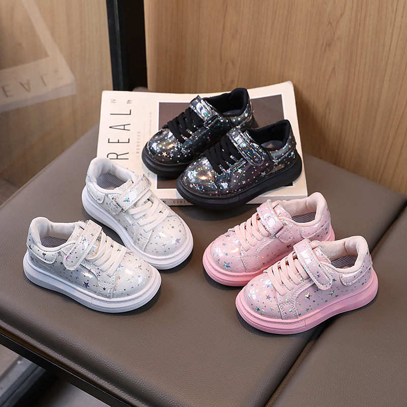 Children's Star Sports Shoes - Spring and Autumn New Arrival - Boys' Shoes and Girls' Shoes - Bright Leather Shoes for Autumn