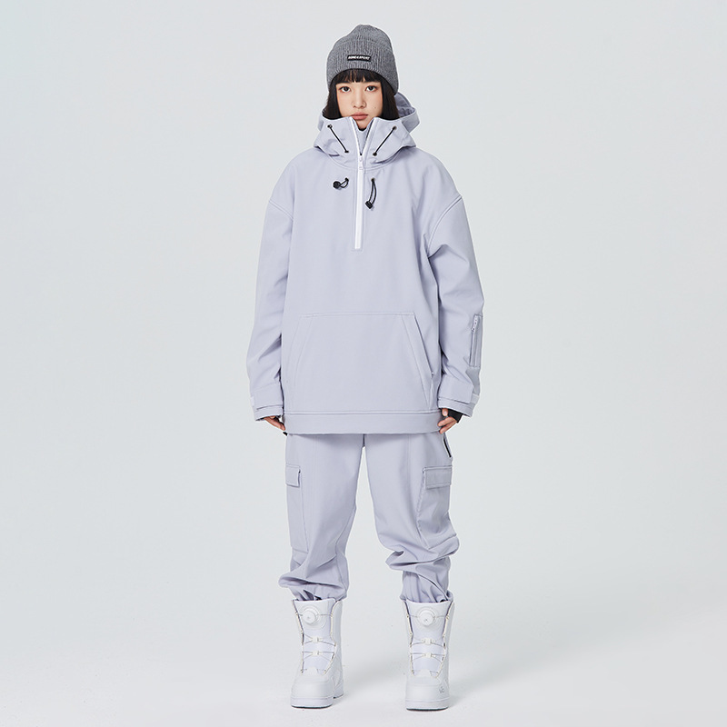 Xueyipai ski suit suit single-board double-board hoodie men's and women's equipment ski clothes Waterproof warm sweater Clay Xueyipai ski suit suit single-board double-board hoodie men's and women's equipment ski clothes Waterproof warm sweater Clay