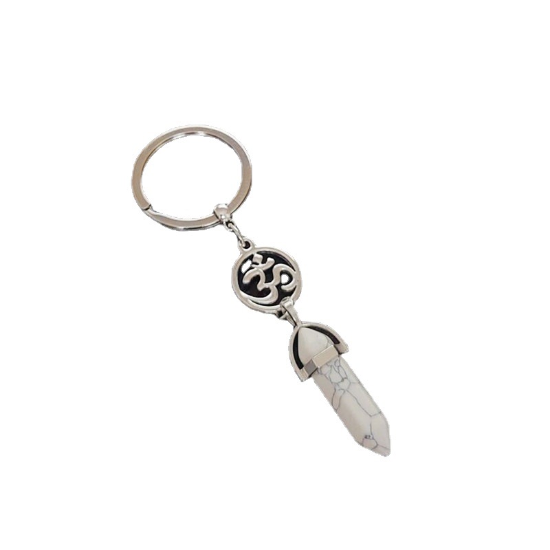 Comercio exterior nuevo 3D Cristal de loto columna hexagonal llavero moda regalo creativo bolsa colgante