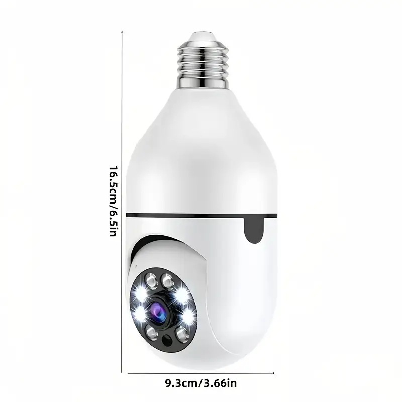Source Factory E27 Panoramic Light Bulb Camera 360-Degree Full-Color Night Vision Wireless Monitoring Cross-Border Dropshipping