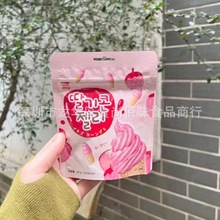 韩国进口seoju西洲草莓味甜筒雪糕筒造型软糖零食糖果45g 8包一盒