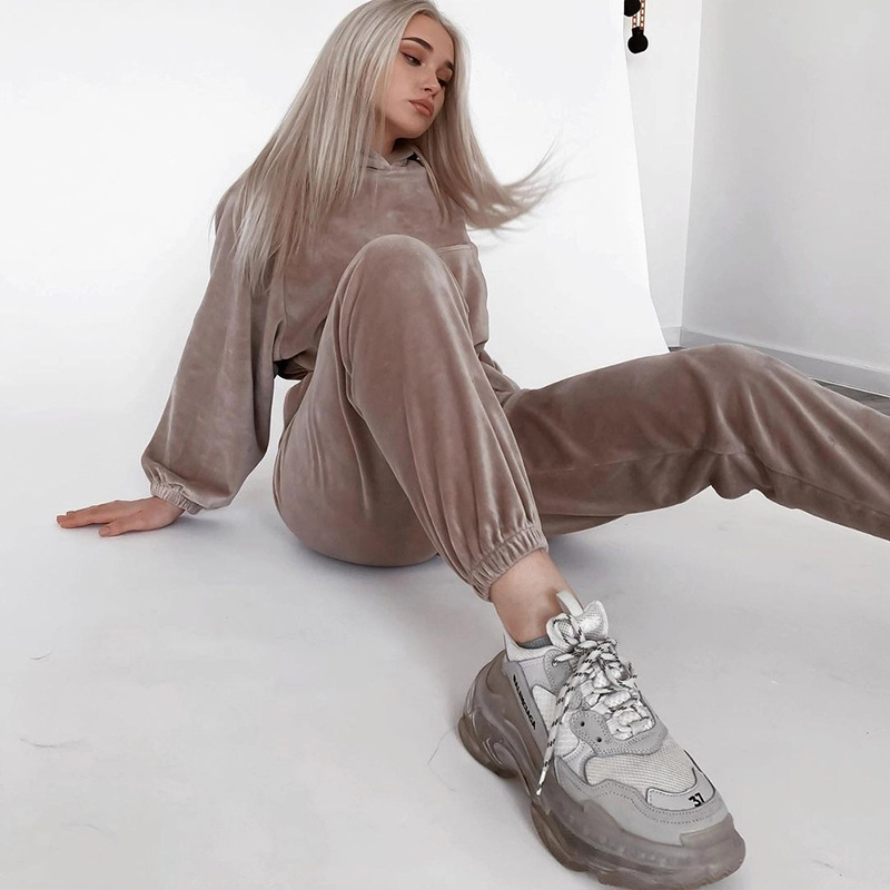ng2510292 Ng2510292 Ng2510292 2025 On Cross-Border Spring Autumn Fashion Sports European American Women's Sleeve Hooded Sweatshirt And Long Pants_voghion.com