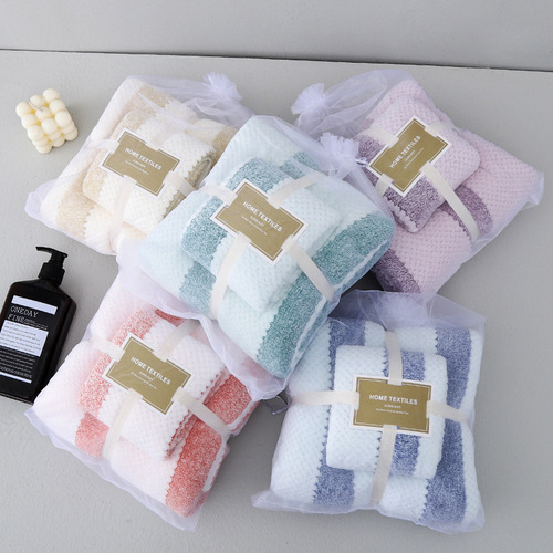 Coral velvet towel and bath towel gift set, two-piece set of towels, thickened and absorbent adult beach towels wholesale