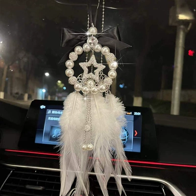 Rearview Mirror Hanging Decoration, Car hanging - bead-pendant-star-style-double-dream-catcher