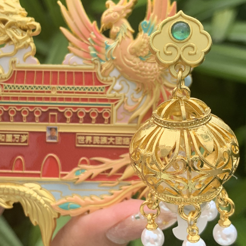 天安门宫灯立体浮雕金属磁吸发光冰箱贴北京文创旅游中国风纪念品|undefined