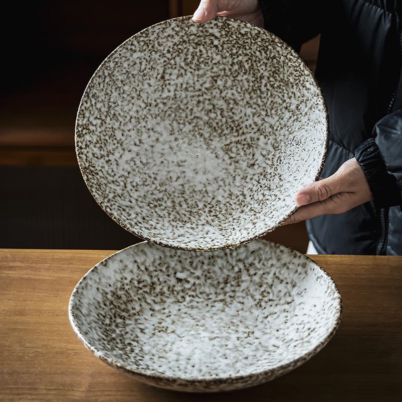 Tacos de cerámica domésticos retro al por mayor creativos cubiertos de piedra gran tazón japonés tazón de ensalada tazón de verduras tazón de fideos tazón de fruta