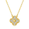 Golden necklace, four-leaf clover