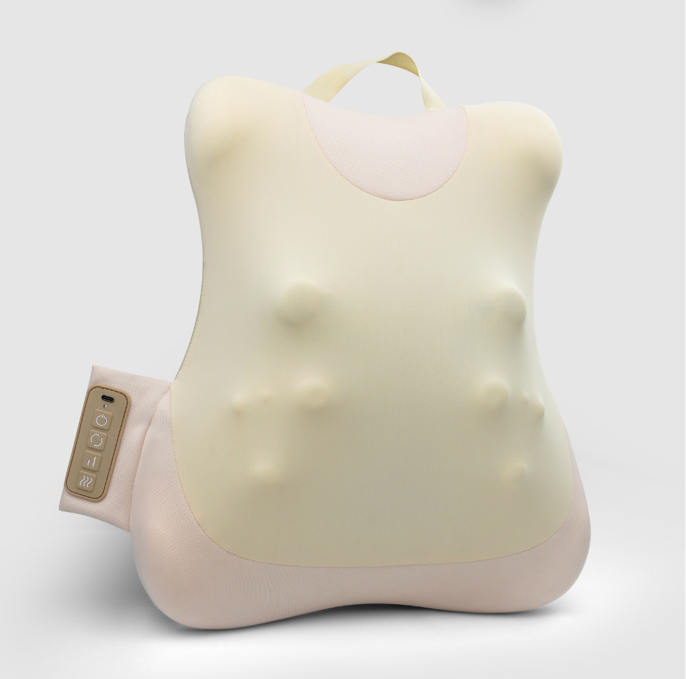 Almohada de masaje cervical multifuncional recargable transfronteriza, cojín de masaje lumbar con compresa caliente para coche, masajeador de cintura y espalda.