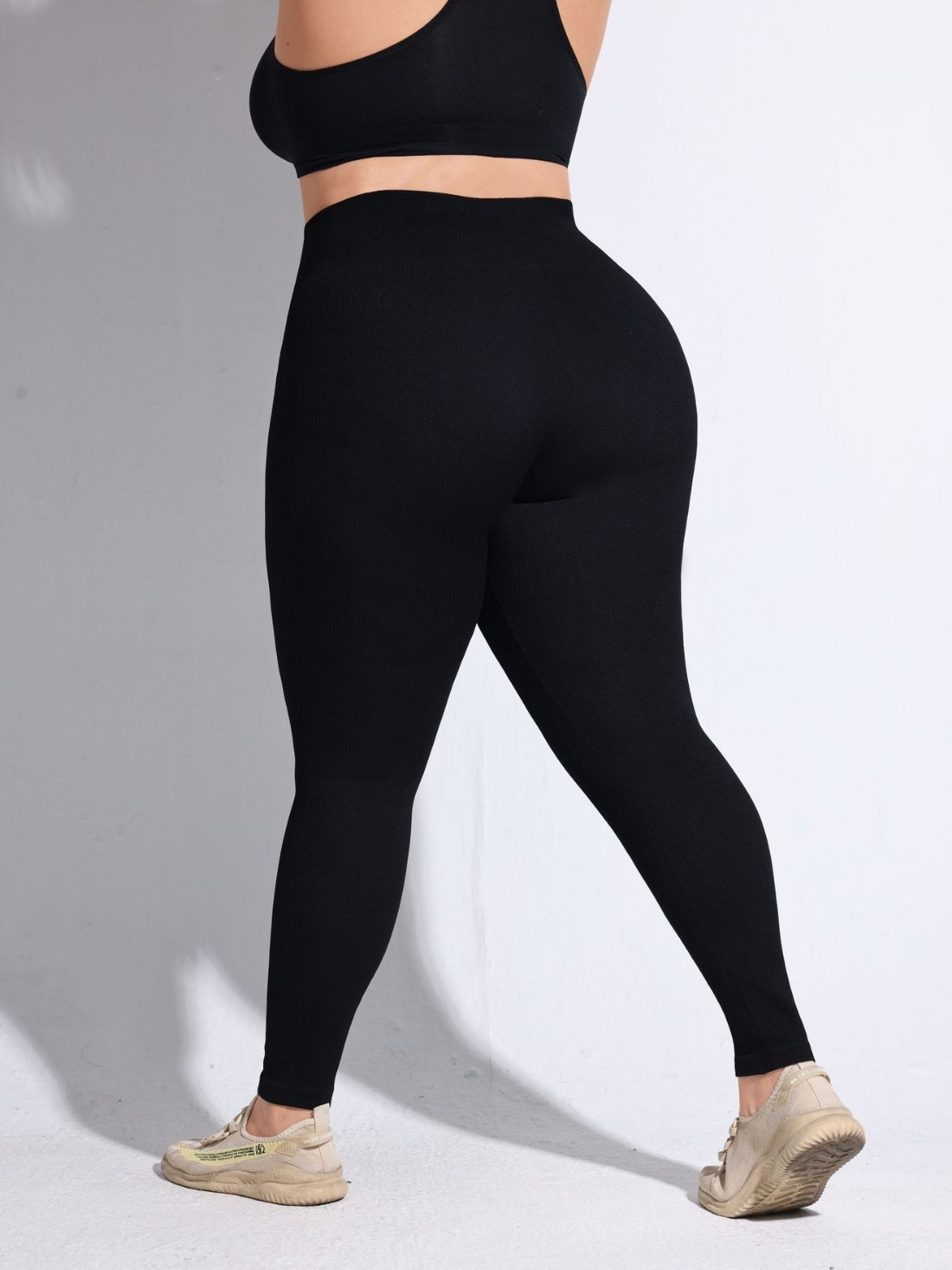 Pantalones de yoga de talla grande para mujer más grasa y polainas deportivas para correr, ejercicios de obesidad, pantalones sin costuras de cintura alta