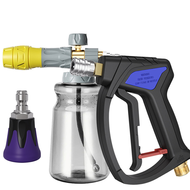 고압 물총 + 폼 캐논 + 고무 코팅 노즐