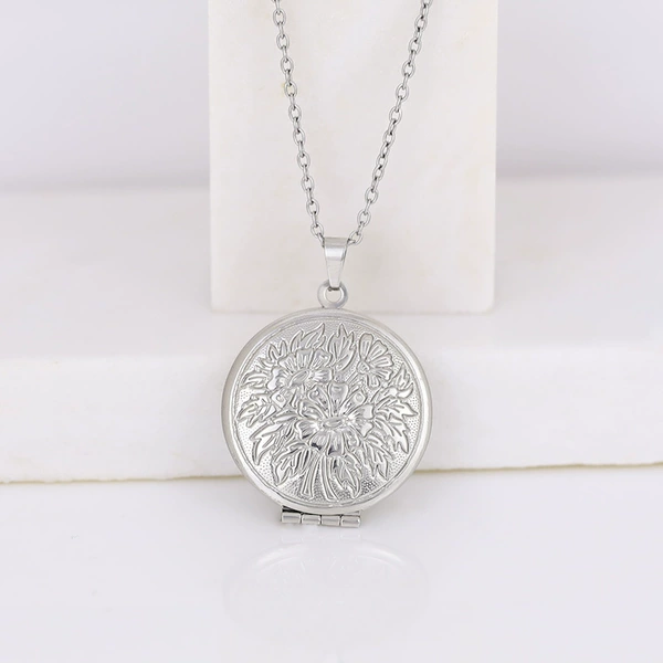 Steel necklace, print, 27mm