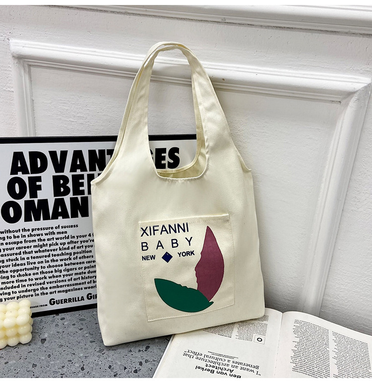 Wholesale vest canvas bags, large capacity o creative large capacity shopping bags, hand-held canvas tote bags undefined