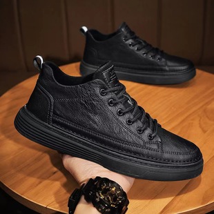 Men's shoes 2025 spring casual leather shoes chef anti-level shoes anti-slip and wear-resistant work shoes labor protection shoes