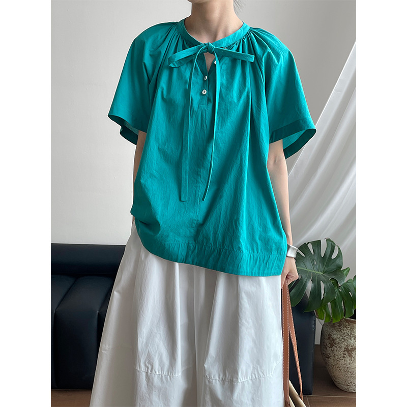 Discounted Item, No Returns or Exchanges: Japanese-Style Pullover Top for Women with a Chic and Casual Design 33030