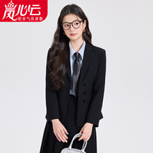 正式场合正装女套装大学生教资面试轻职场穿搭小个子通勤西服9117