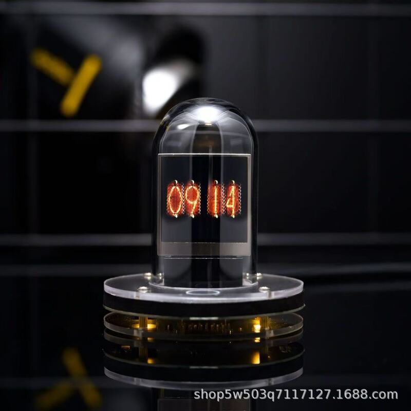 爆款跨境专供拟辉光管时钟翻页天气智能比特币液晶显示屏桌面摆件|undefined