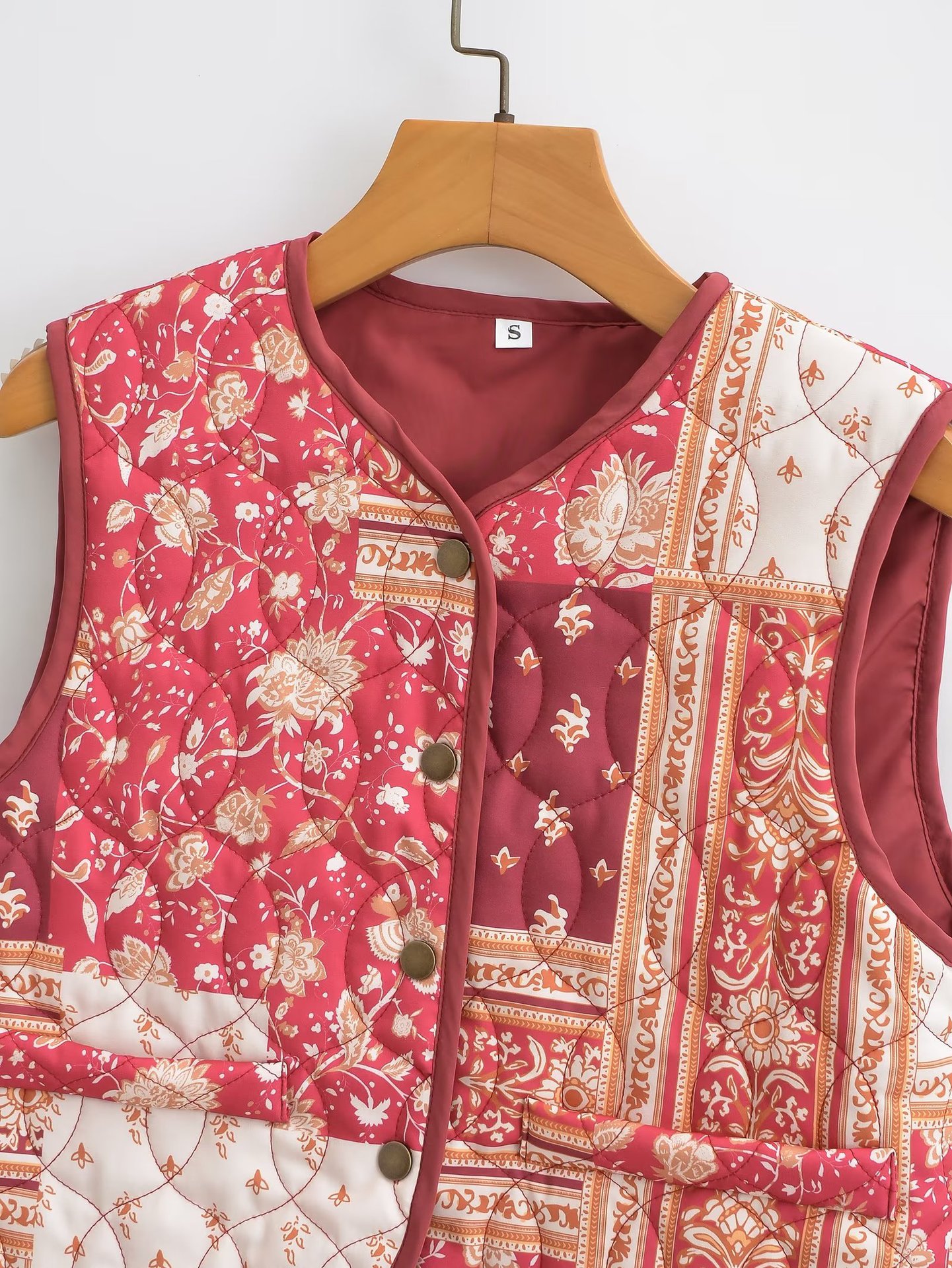 Vêtements pour femmes 2023 automne nouveau style imprimé gilet épais et portable_voghion.com