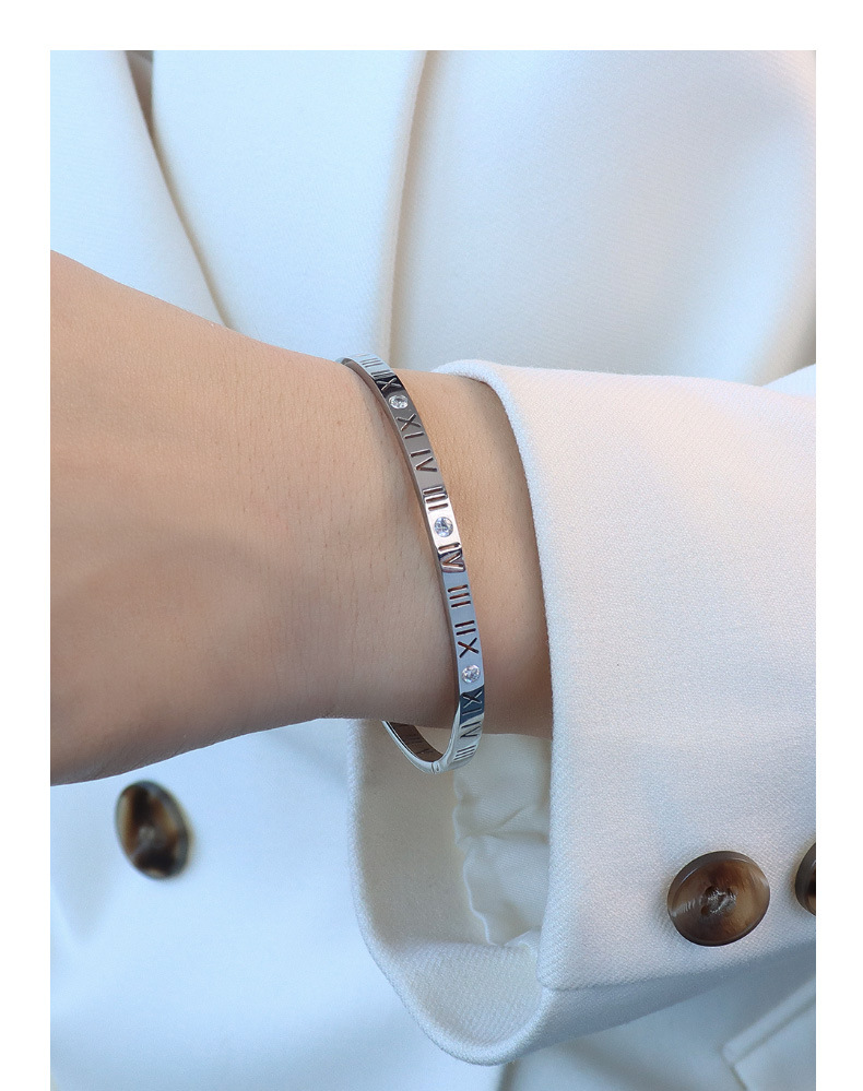 Neue Instagram-Modenische, vielseitiges digitales Diamant-Set, schmale Version, Armband aus Titanstahl, vergoldeter Schmuck für Frauen_voghion.com