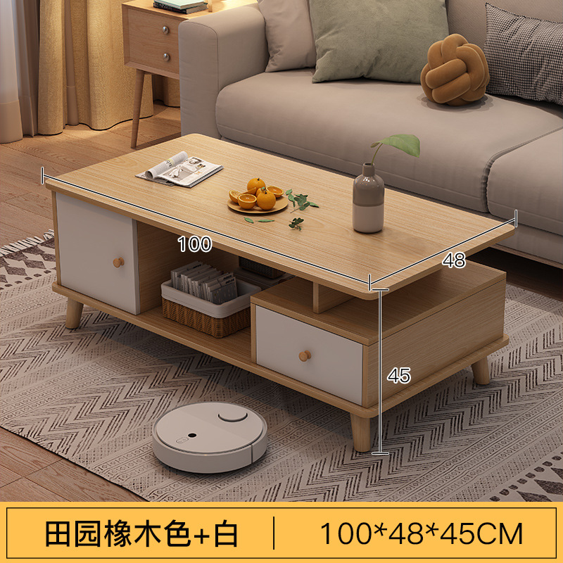 Sala de estar mesa lateral simple moderno nórdico madera maciza pierna mesa de té casa de alquiler pequeño apartamento casa pequeña mesa de té balcón mesa cuadrada