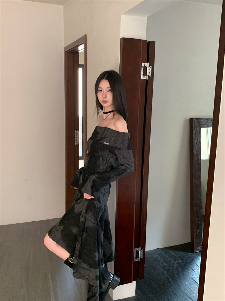 GraceChic In Stock Off-Shoulder Niche Wasteland Style Hot Girl Outfit Dress_voghion.com
