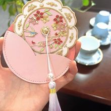 故宫小红书桃花文创手持镜子中式随身手柄化妆镜同款古风锦上添花