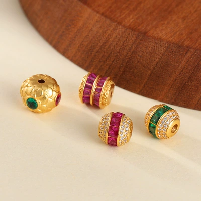 Gold-Plated Crystal Micro-Inlaid Zircon Fortune – Zərgərlik ara hissələri