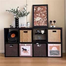 卡莱克收纳箱大容量折叠格子柜中古风收纳盒整理盒子收纳筐藤编