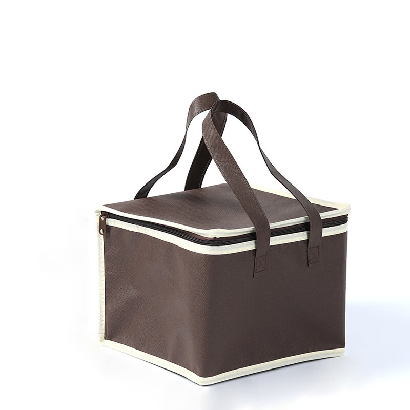 庄太太【2个装咖啡色8寸单层30*30*20cm】可铝箔保温手提外卖袋ZT