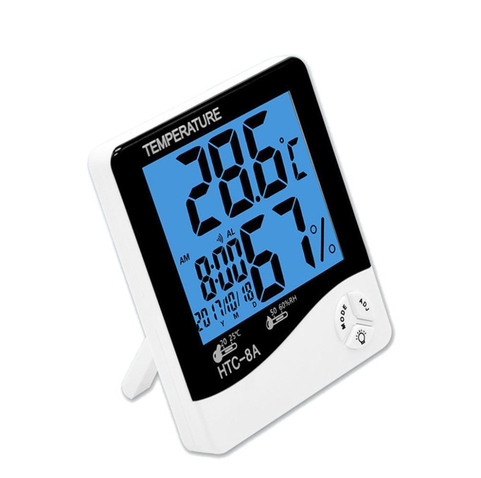 HTC-8A 家用室内温度计湿度计 温湿度表 高精度带背光闹铃功能