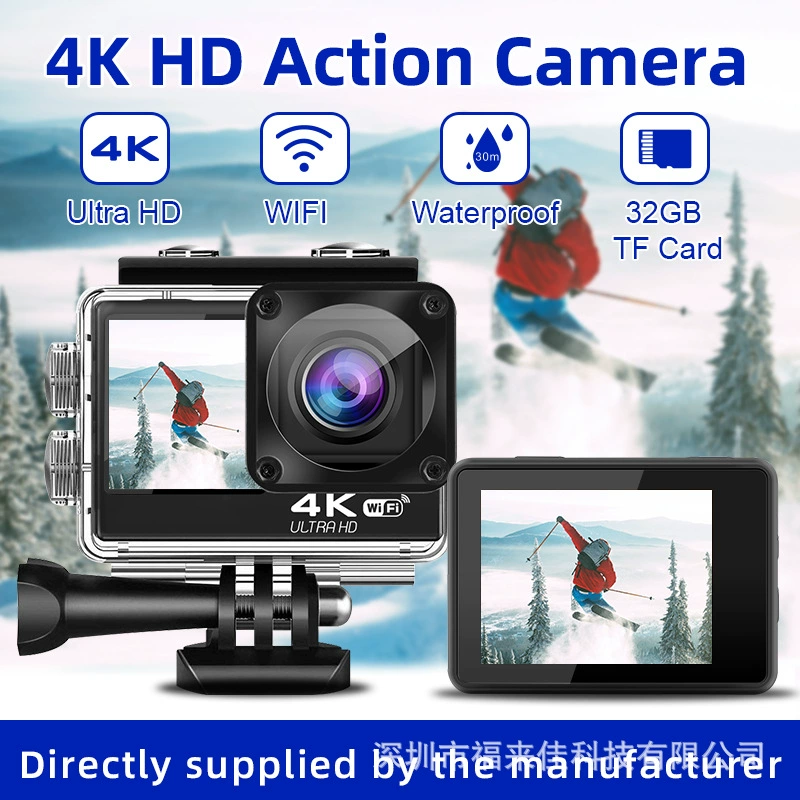 Ультра HD 4K спортивная камера, EIS антишок, подводная камера