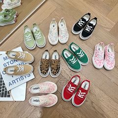 Children's canvas shoes 2024 spring new small, medium and large boys and girls sneakers student slip-on running soft-soled casual shoes