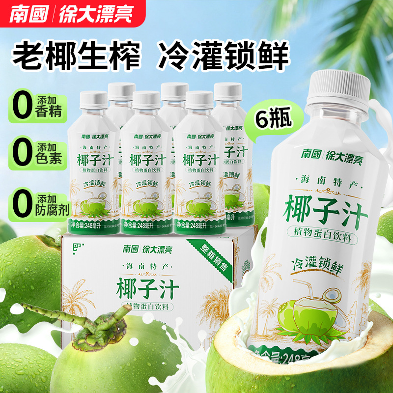 南国食品生榨椰子汁高蛋白椰浆椰乳果味蛋白饮料椰奶椰汁海南特产