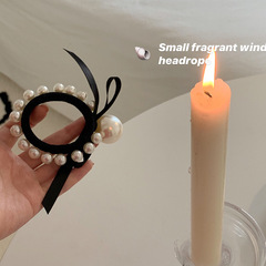 Xiaoxiangfeng Pearl Bow Hairband Headband Women's Hair Accessory Ball Headband Internet Celebrity Retro Temperament Headwear