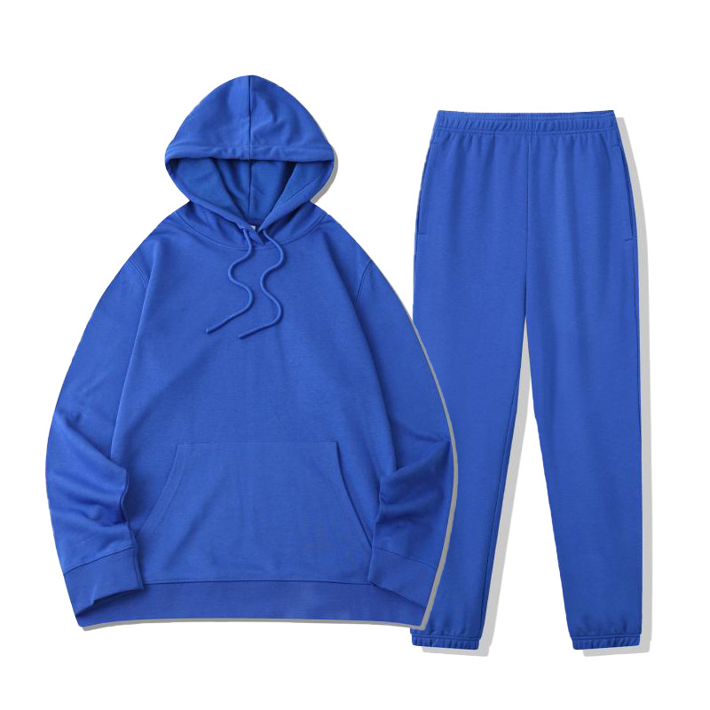 Otoño e invierno nuevo europeo y americano de dos piezas transfronteriza casual deportes con capucha sueltos suéter pantalones traje impreso logotipo