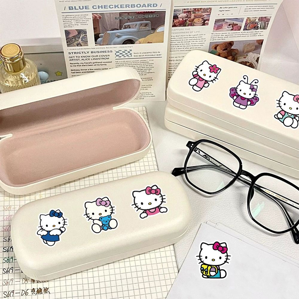 Водонепроницаемый набор наклеек (Hello Kitty), ПВХ, 50 шт, по 4–6 см, яркие цвета