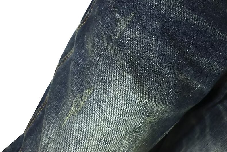 Vintage-Inspired Straight Leg Denim Jeans For Men – Relaxed Fit, High Waist, Button Fly (Sizes 28-36, Dark Blue & Light Wash)_mkmklike.com