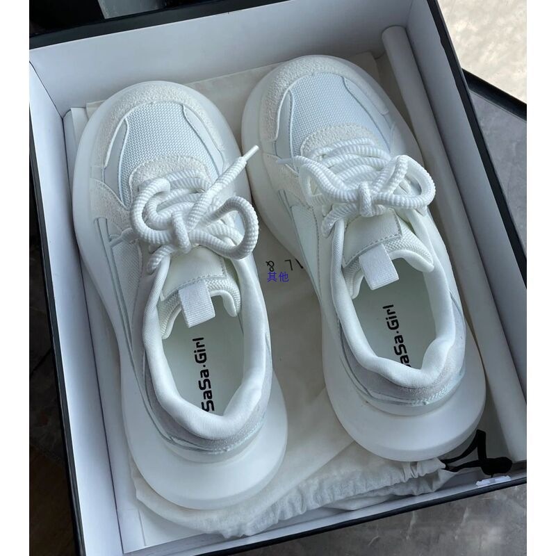 丑萌大头鞋女新款老爹鞋2022夏季小众小白鞋厚底透气网面运动鞋
