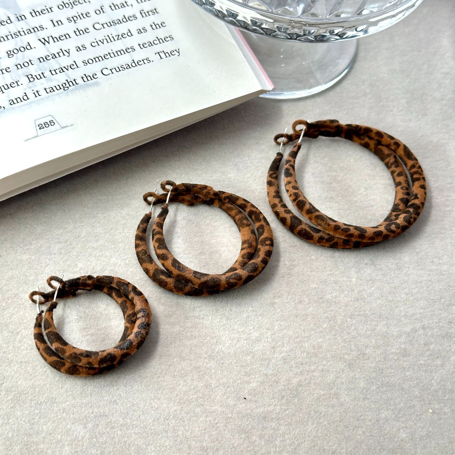 Casual Round Leopard Print Earrings for Women 2025 New Style Unique Elegant Design Face-Showing Small High-End Earrings Earrings