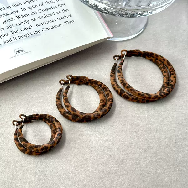 Casual Round Leopard Print Earrings for Women 2025 New Style Unique Elegant Design Face-Showing Small High-End Earrings Earrings