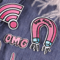 Computer embroidery label cartoon magnet letter badge magnet cloth label clothing accessories cross-border patch sticker embroidery cloth sticker