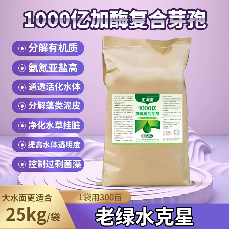 100 миллиардов комплексных бактерий Bacillus subtilis для очистки воды, 25 кг, комплекс старых зеленых водных бактерий Bacillus subtilis