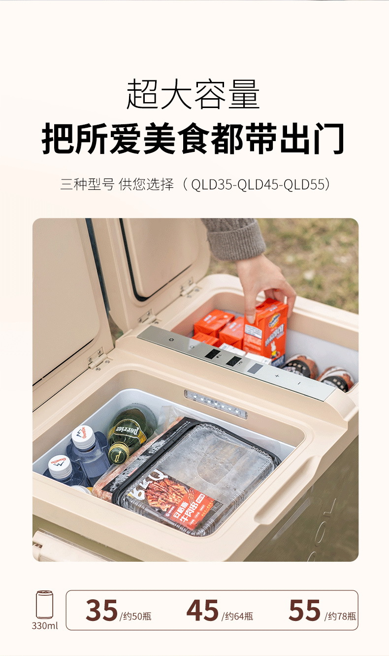 Ice Tiger Compressor Car Refrigerator Car Home Dual-use Refrigeration 12v24v Portable QLD35 Dormitory Small Refrigerator