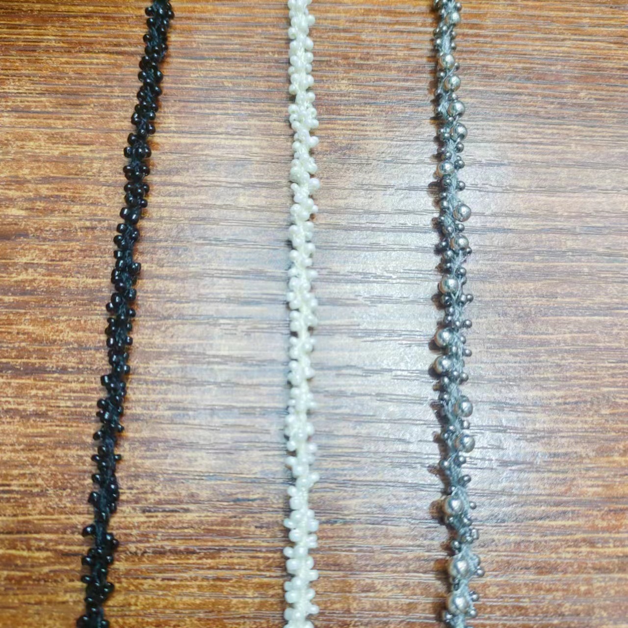 现货多色绕线玻璃米珠花边辅料diy发饰配件服装辅料