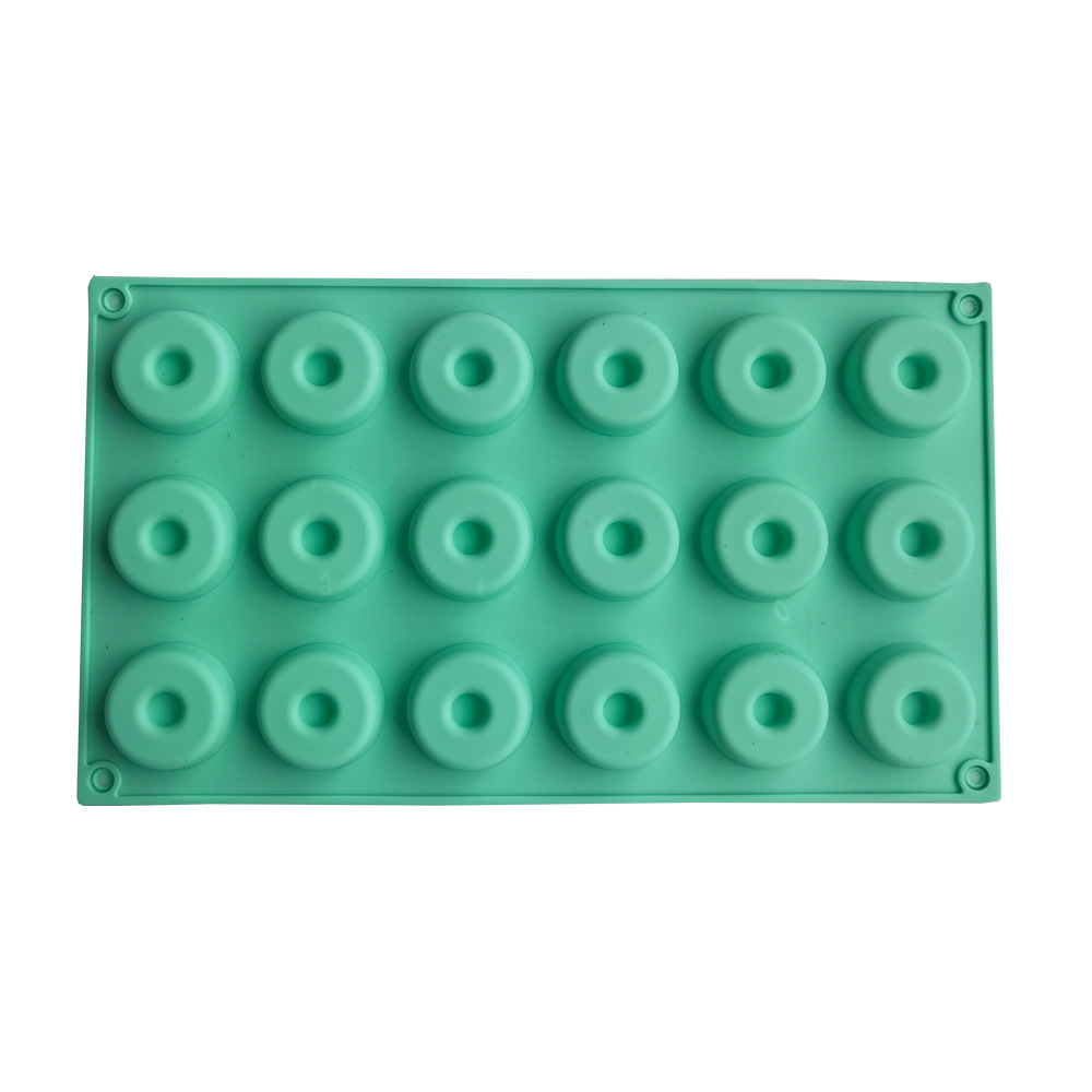 18 donuts 411 chocolate de silicona molde de helado molde de mousse pasteles gelatina molde de harina de arroz