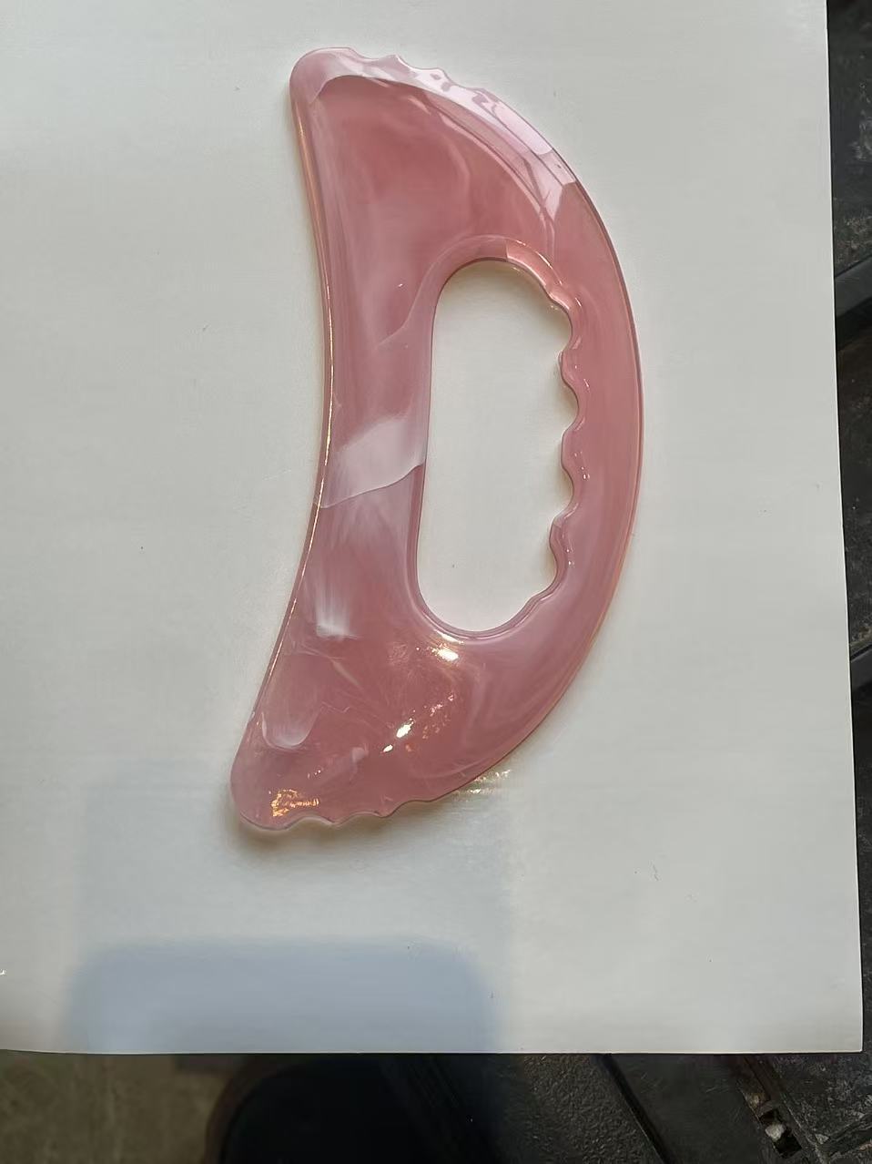 Gua Sha Massage Board Jelly Pink Crescent Resin Facial Lifting Body Scraping Tool Portable preparation