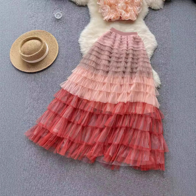 Gradient Color Mesh Cake Skirt, Half-Length Skirt, Cake Skirt, Puffy Skirt, Cross-Border E-Commerce Hot-Selling Gauze Skirt, Mid-Length Skirt Gradient Color Mesh Cake Skirt, Half-Length Skirt, Cake Skirt, Puffy Skirt, Cross-Border E-Commerce Hot-Selling Gauze Skirt, Mid-Length Skirt