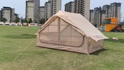 Outdoor Camping Quick Opening Inflatable Tent Travel Portable Oxford Cloth Inflatable Tent Camping Tent Single Door Multi-Person (Avtomobil dam çadırları) - single-door-tent-without-skylight-manual-pump-3-5-people